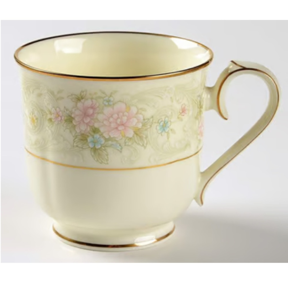 Noritake Willowbrook Floral Mug Cup with Gold Glazed Accents